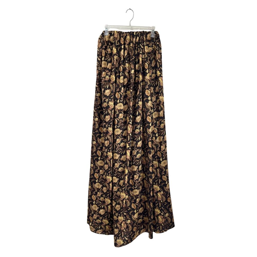 Matteau Strapless Midi Dress Linen Abstract Print Pockets Resort Minimalist 2 - Picture 2 of 9